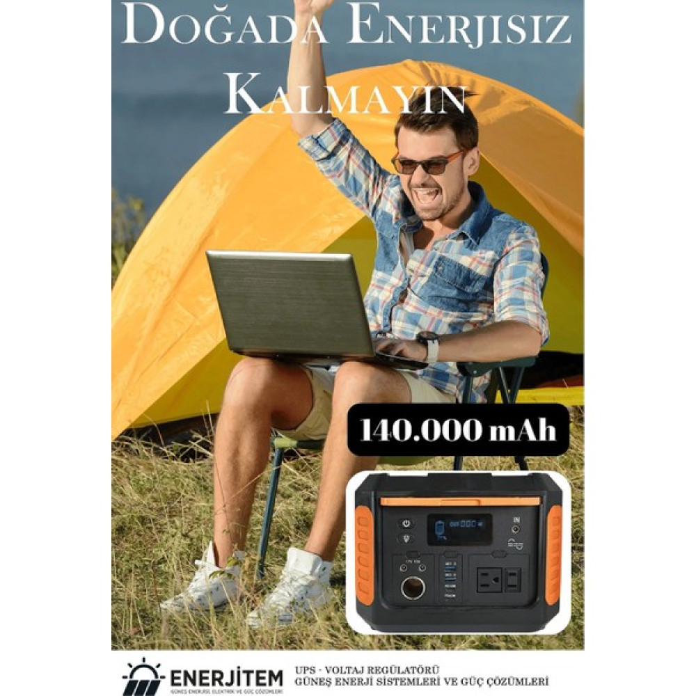 Enerjitem Taşınabilir Güç Kaynağı 140.000 Mah Yüksek Kapasiteli Powerbank 500W ENERJITEMJ500Y Nalburiye & Hırdavat Fiyatı
