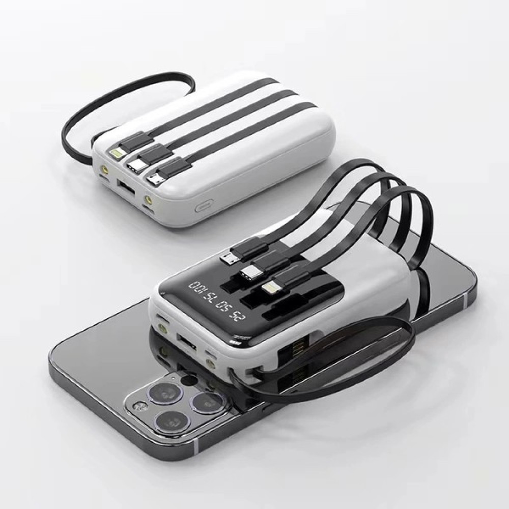 eNerRX Enerx 10000 Mah 2.0 Amper Powerbank Beyaz Dahili Kablolu Taşınabilir Şarj Cihazı - Powerbank Fiyatı
