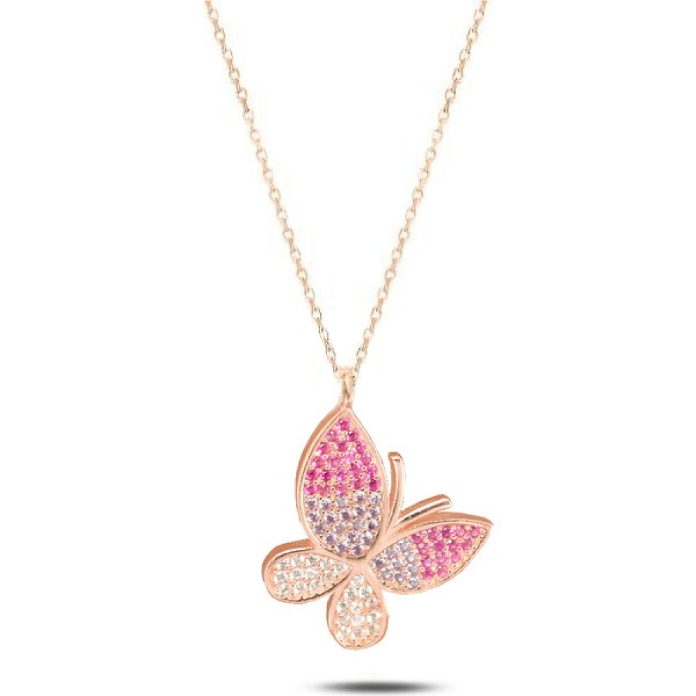 Enes Store Kelebek Gümüş Kolye - Rose Gümüş Kolye Fiyatı