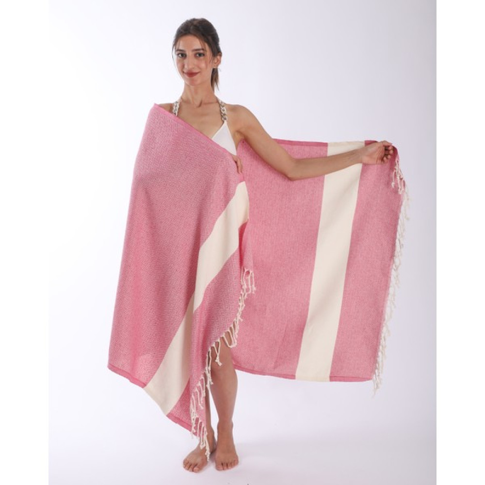Enessa Peştemal Elmas DESEN100*180 cm Banyo Havlusu Plaj Havlusu - 100 x 180 cm - Pembe Peştamal Fiyatı