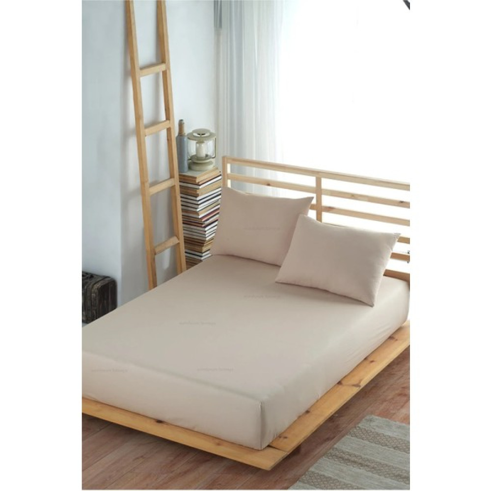 Enessa Tek Kişilik Lastikli Çarşaf Takımı 100*200 cm - 100 x 200 - Bej Çarşaf Fiyatı