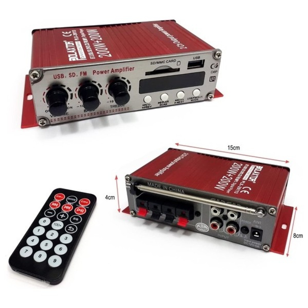 Enfago-Polaxtor Oto Anfi Mini Fm Radyo 12V 400W Bluetoothlu USB ve Sd Kart Girişli Oto Hoparlörleri & SubWoofer Fiyatı