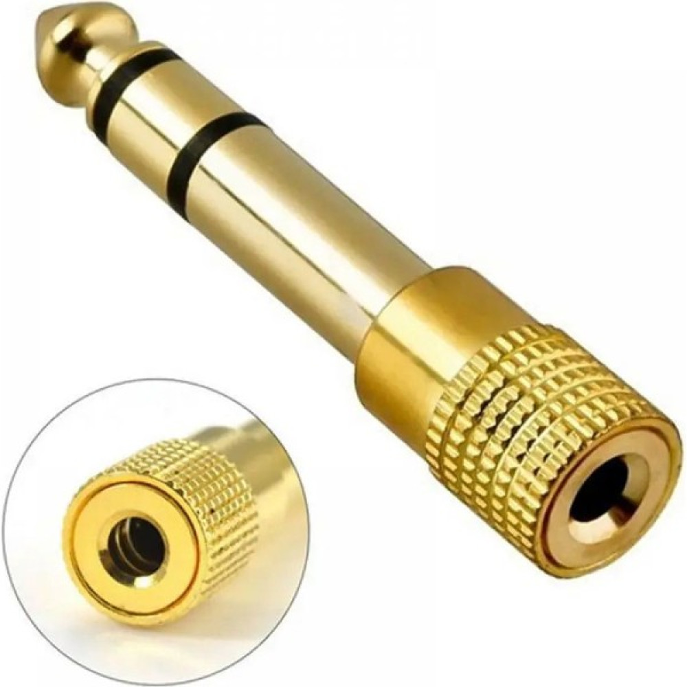 Enfein 2 Adet 6,35MM 3,5mm Ses Jakı Erkek-Dişi Stereo Kulaklık Gitar Piyano Jak Aparatı Gold Müzik Aleti Aksesuarları Fiyatı