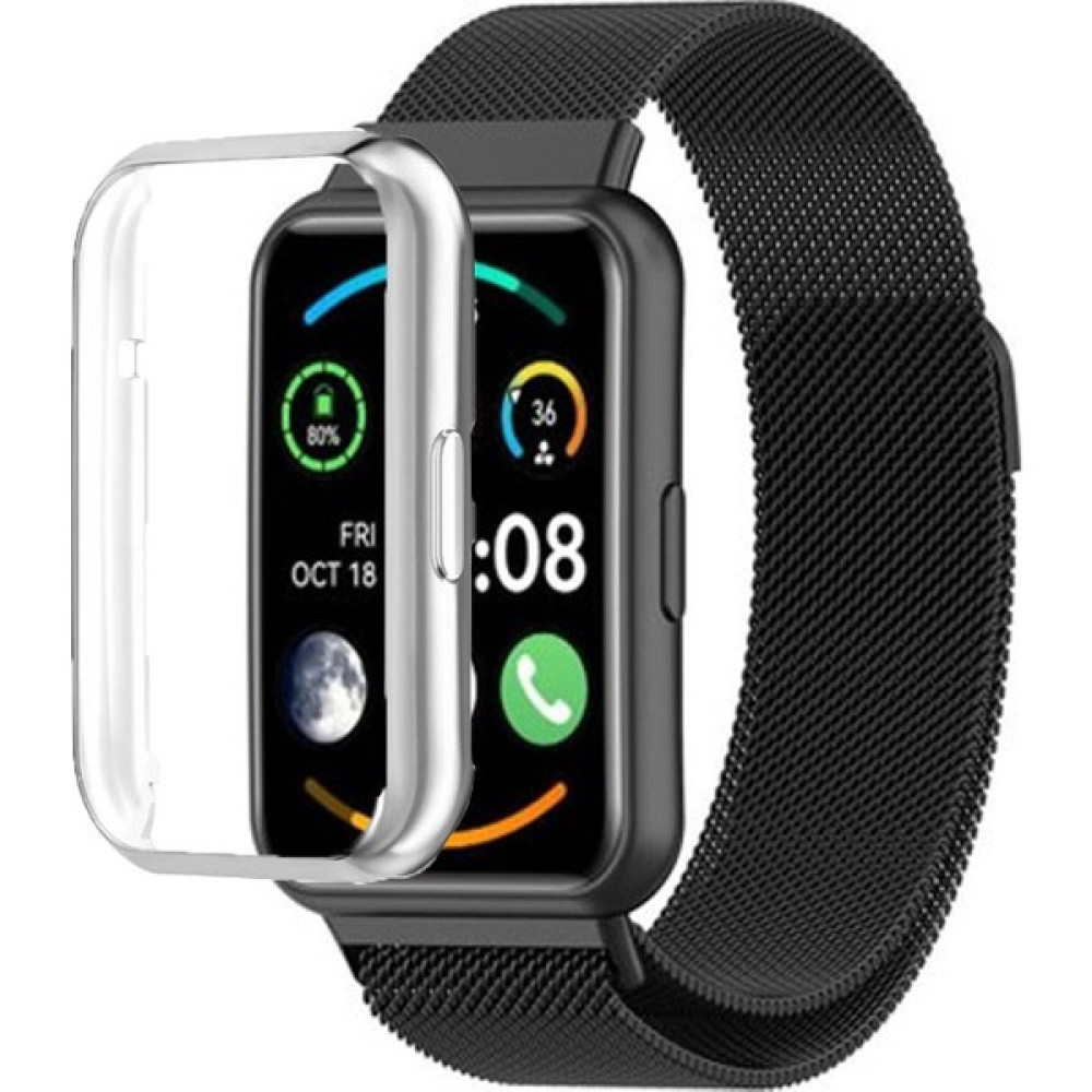 Enfein Huawei Watch Fit 2 Ile Uyumlu Kasa ve Ekran Koruyucu 360 Kaplama Kasa Koruması Gümüş Giyilebilir Teknoloji Aksesuarları Fiyatı