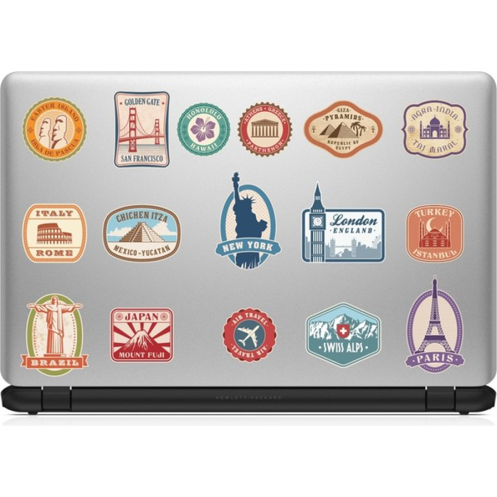 Engin Dünya Şehirleri Temalı Laptop Notebook Kask Valiz Can Çanta Sticker Etiket Seti Yapı Kimyasalları & Yapıştırıcılar Fiyatı