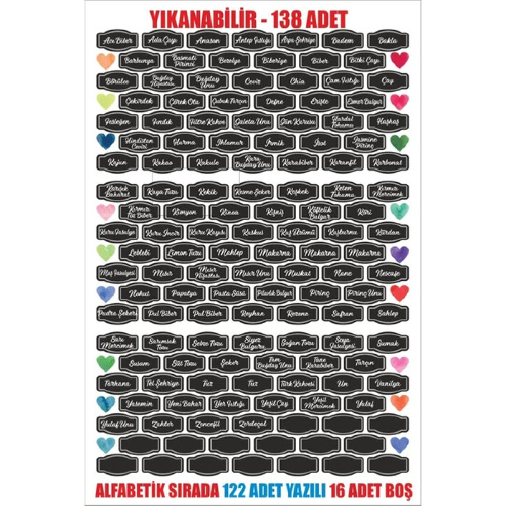 Engin Print Kuruyemiş - Baharat - Bakliyat Kavanoz Etiket Baharat Setleri & Baharatlıklar Fiyatı