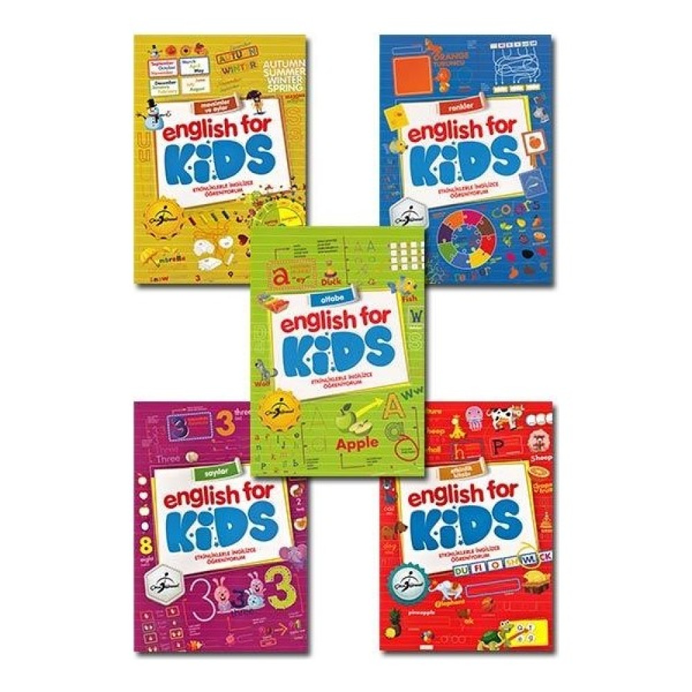 English For Kids / Etkinliklerle İngilizce Öğreniyorum - 5 Kitap Okul Öncesi Eğitici & Öğretici Kitaplar Fiyatı