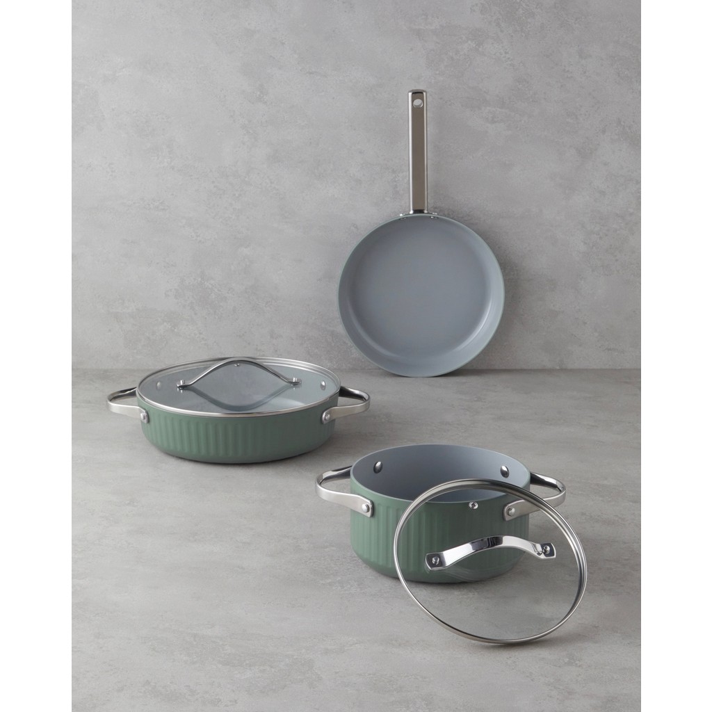 English Home Berlin CeraWell 5 Parça Tencere Seti 24-28-28 cm Yeşil Tencereler Fiyatı