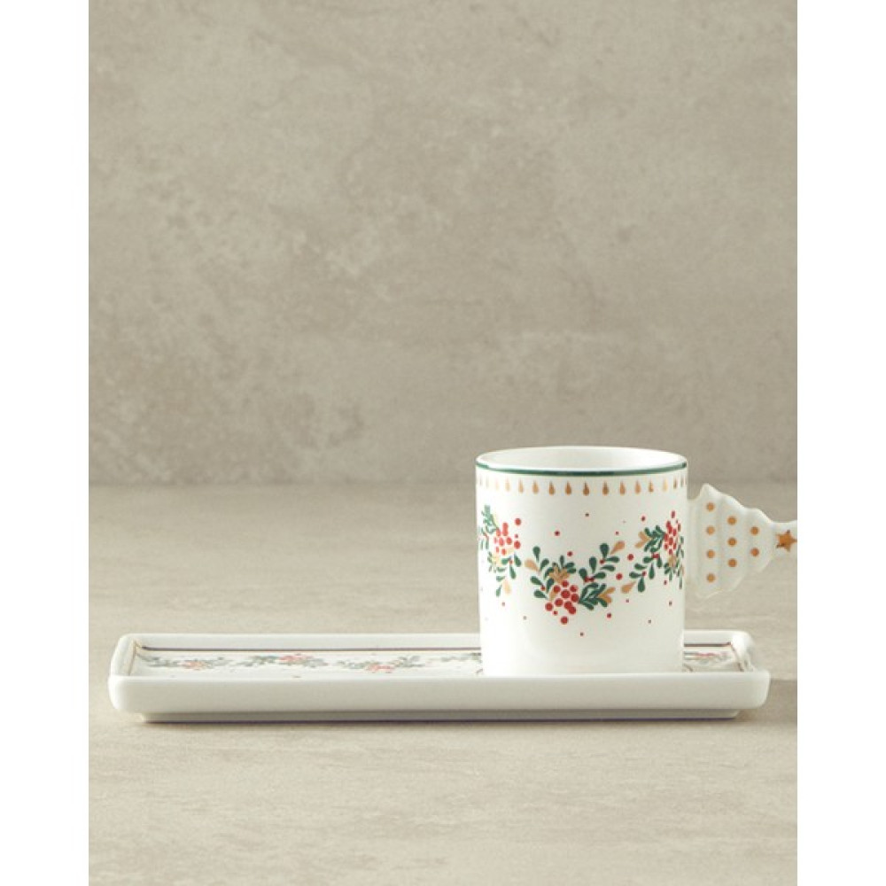 English Home Christmas Tree New Bone China Tepsili Kahve Fincan Takımı Yeşil – Kırmızı - Yeşil - Kırmızı Oto Boyaları Fiyatı