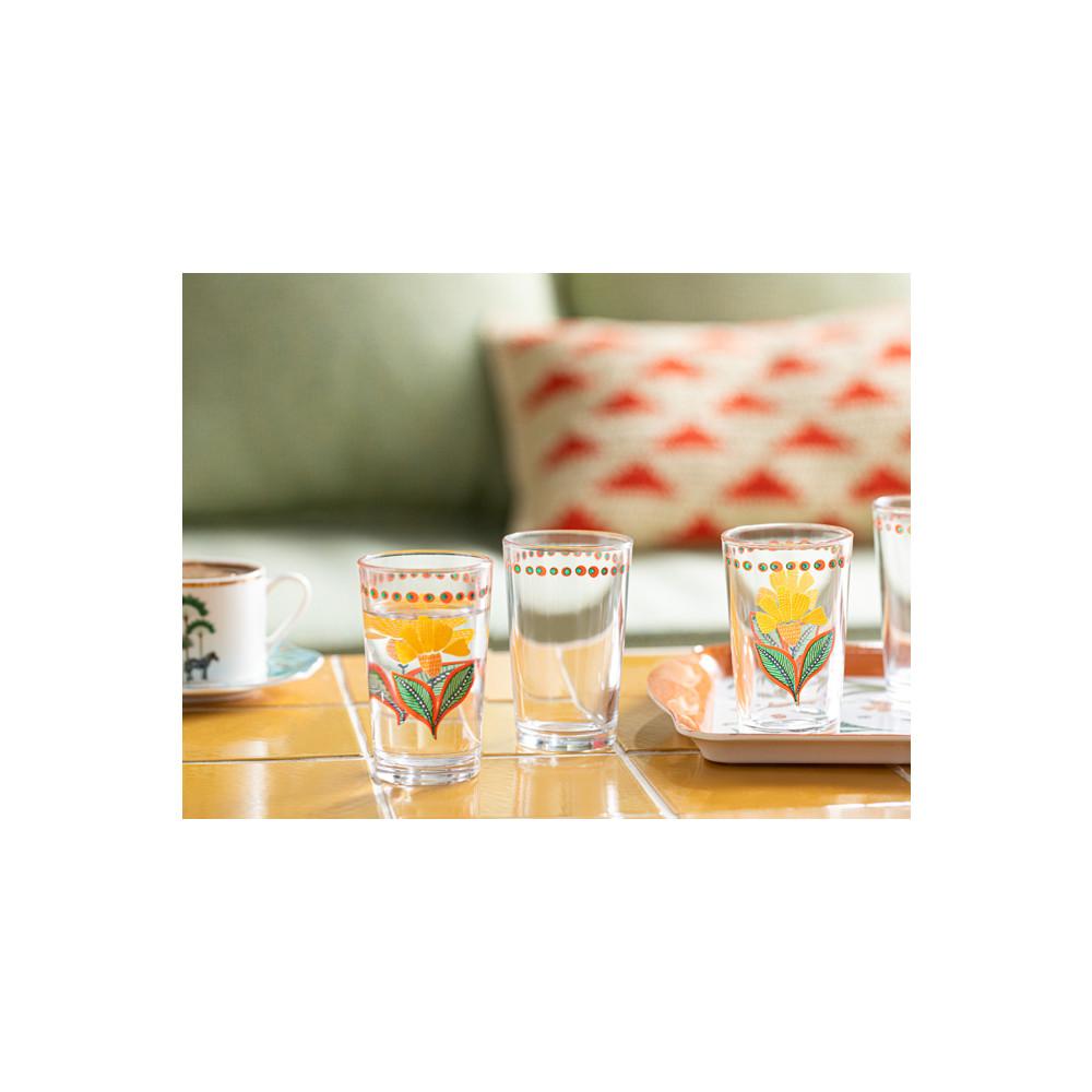 English Home Exotic Flower Cam 6lı Kahve Yanı Su Bardağı 110 ml Pembe - Turuncu Fincan / Bardak / Kahve Takımı Fiyatı