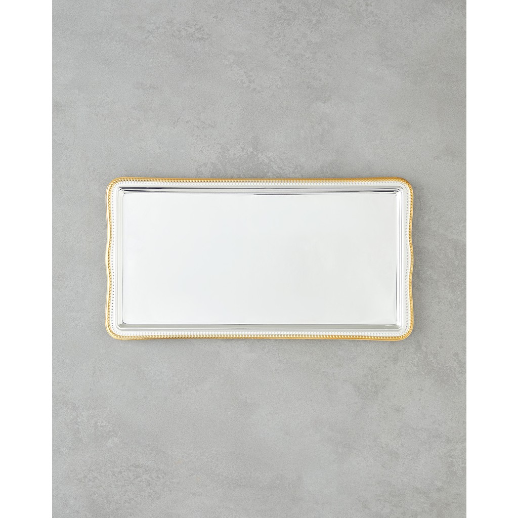 English Home Reflection Metal İkram Tepsisi 32x17 cm Gold-Silver - Gold Tepsiler / Fırın Kapları Fiyatı