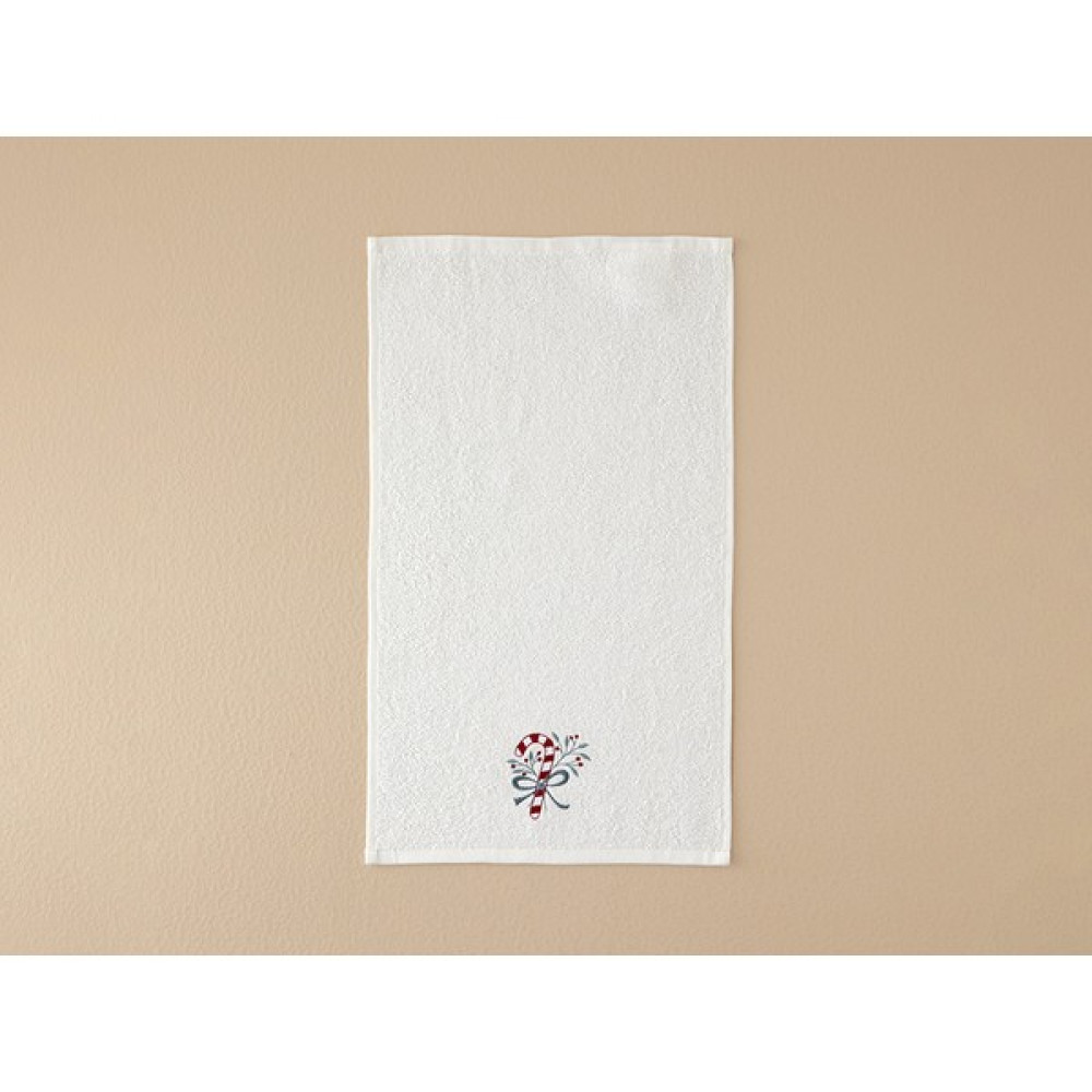 English Home Yılbaşı Candy Stick Pamuklu Nakışlı El Havlusu 30X50 cm Ekru - 30 x 50 cm El / Yüz Havlusu Fiyatı