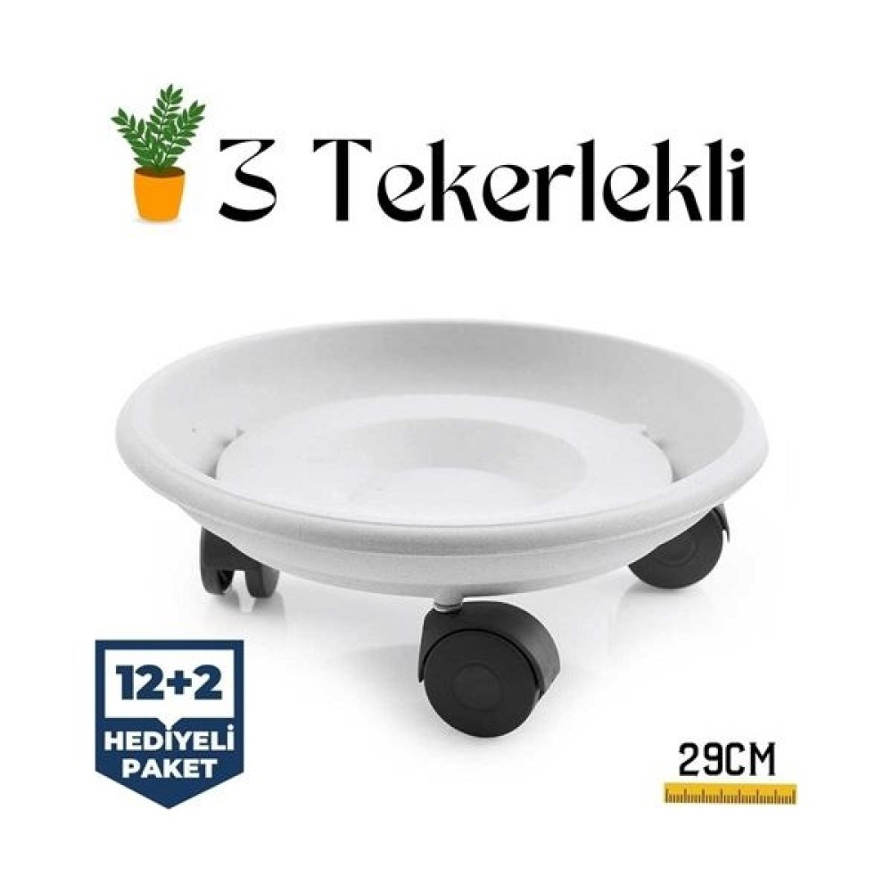 EngStore 12+2 Adet 29 cm Tekerlekli Saksı Altlığı Saksı ve Aksesuarları Fiyatı
