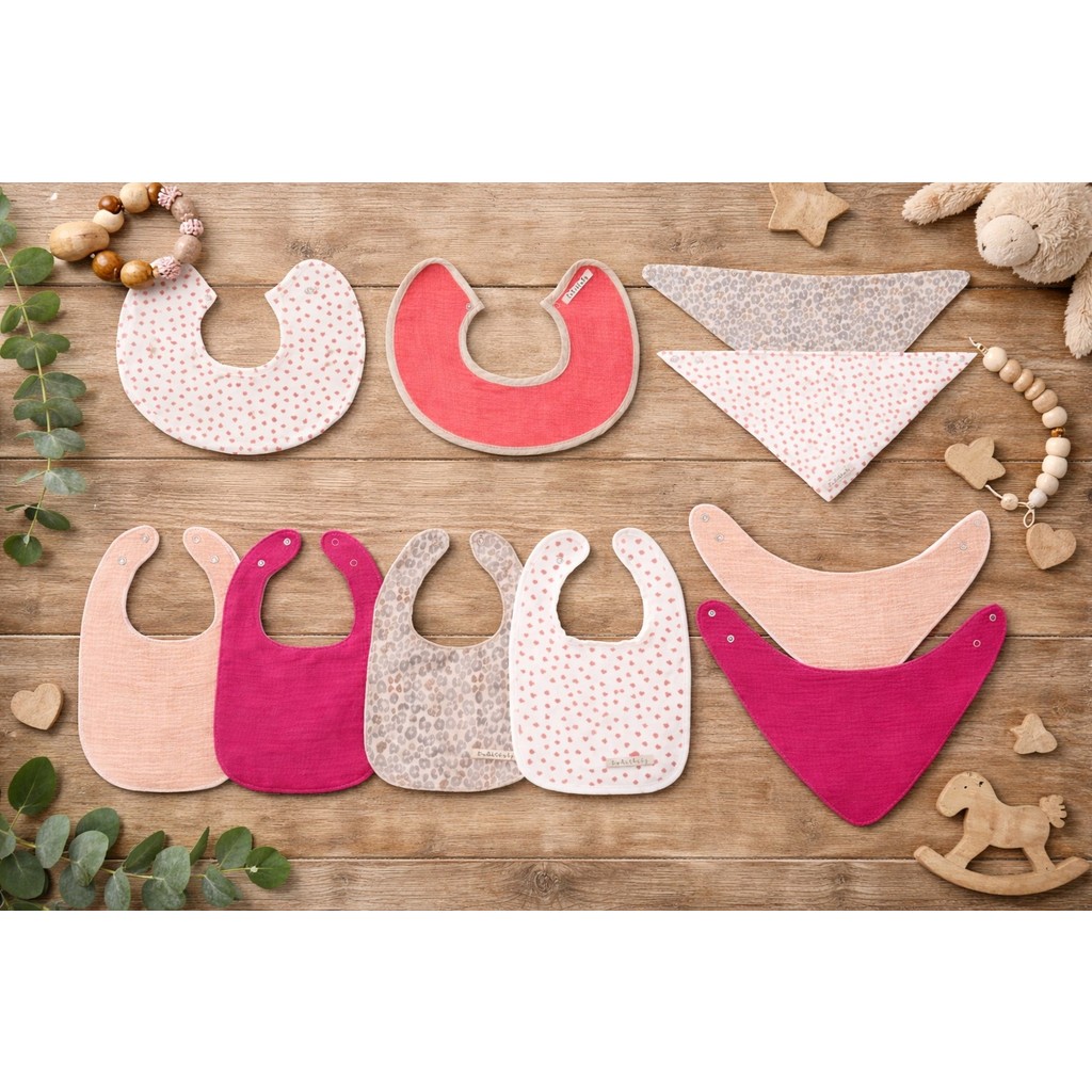 Enhitbaby %100 Pamuk - Sıvı Geçirmez Önlük 10'lu Premium Set - Pembe - 0 - 2 Yaş Mama Önlüğü Fiyatı