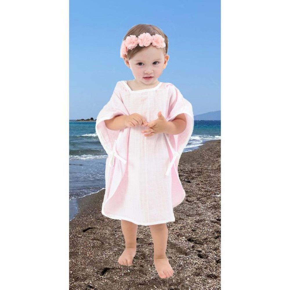 Enhitbaby Çocuk Bebek Müslin Panço Kapüşonlu 1-4 Yaş Pembe - Açık Pembe - 1 - 3 Yaş Bebek Banyo-Tuvalet Fiyatı