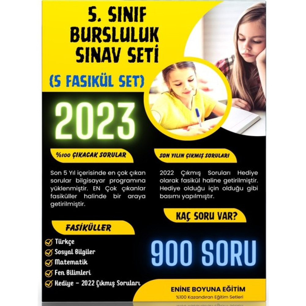 Enine Boyuna Eğitim 5. Sınıf Bursluluk Sınav Seti (5 Fasikül Kitap) Eğitim Setleri Fiyatı