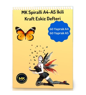 Enine Boyuna Eğitim Mk Spiralli Ikili Kraft Defter (A4-A5) 120 Yaprak Defter & Kağıt Ürünleri Fiyatı