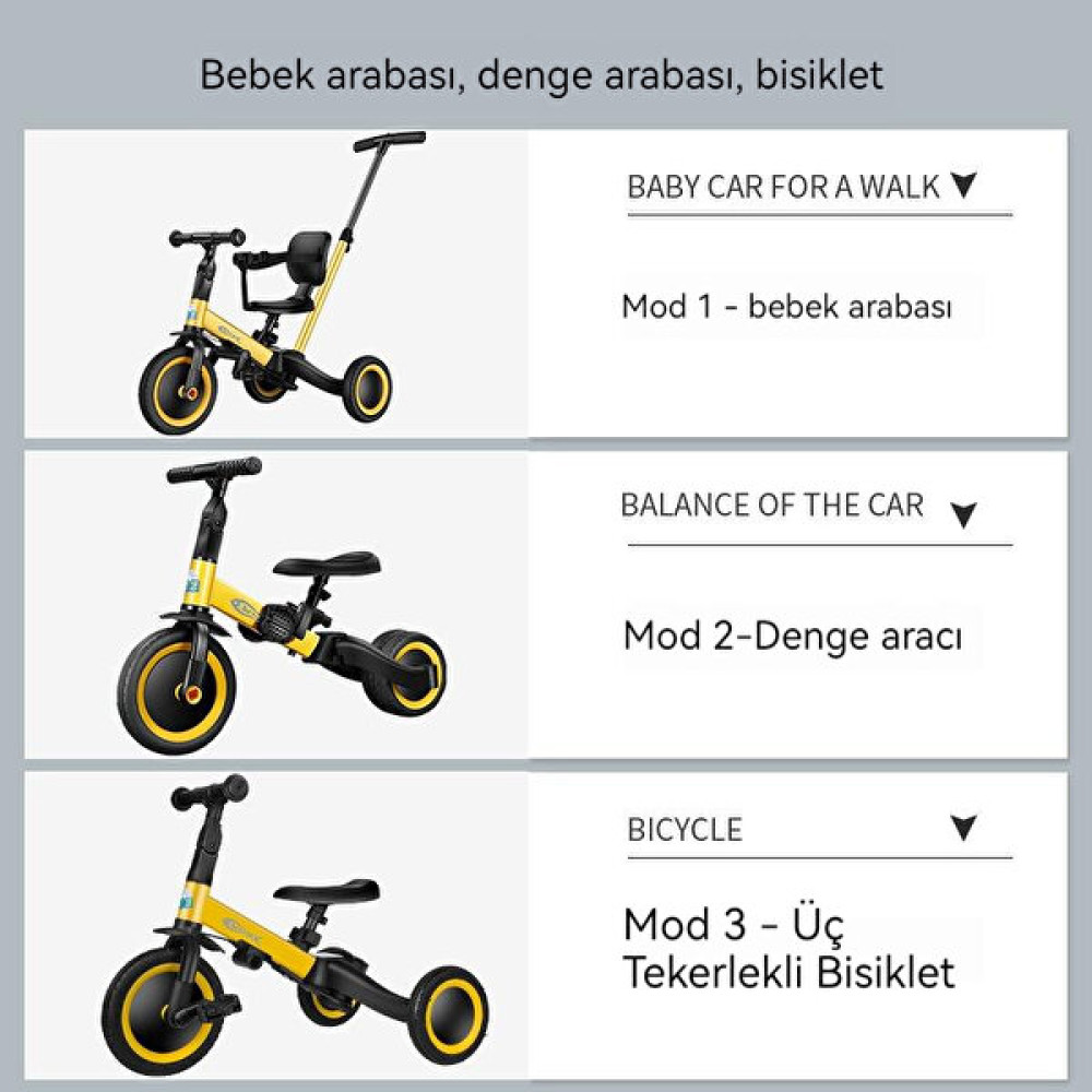 Enjoy Homee Enjoy Home Çocuk Üç Tekerlekli Pedal Arabası Çok Fonksiyonlu Çocuk Denge Aracı El Üç Tekerlekli Bisiklet (Yurt Dışından) - Yeşil Açık Hava, Deniz ve Spor Oyuncakları Fiyatı