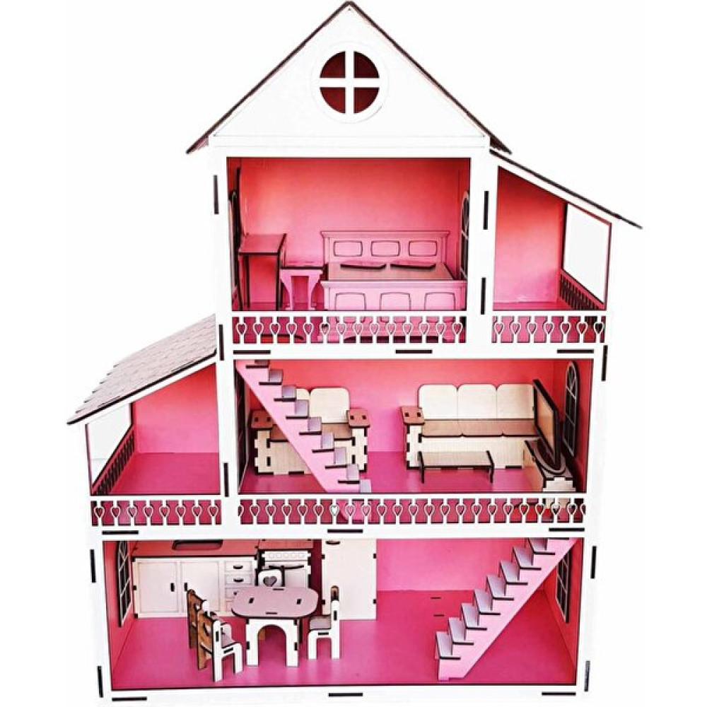 Enjoy My Design Ahşap Oyuncak Ev Portatif Bebek Evi Lol Bebek Barbie Uyumlu - Beyaz - 0 Bebek Oyuncakları Fiyatı