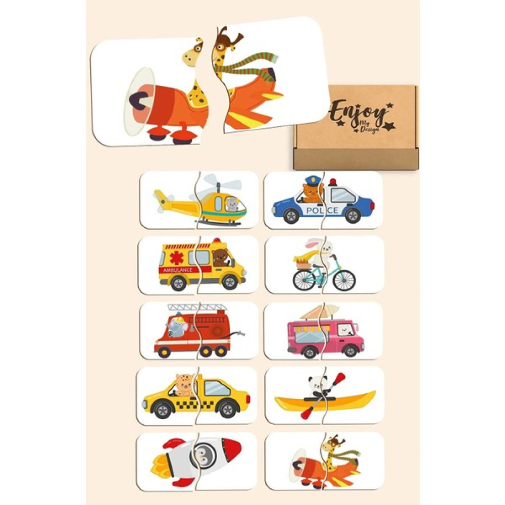 Enjoy My Design Baby Puzzle Eşleştirme Oyunu Sevimli Taşıtlar Ahşap Eğitici Oyuncak Beceri Zeka Geliştirme Oyunu Eğitici Oyuncak Fiyatı