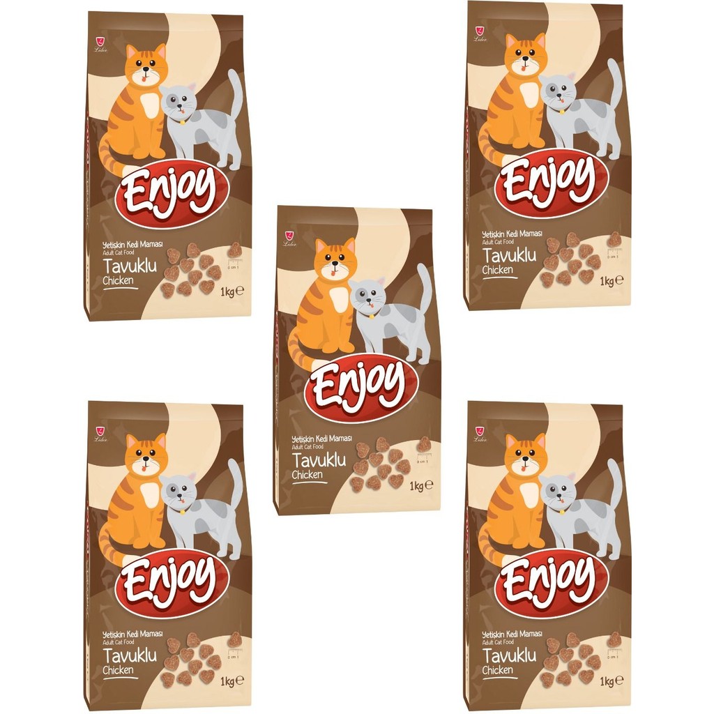 Enjoy Tavuklu Premium Yetişkin Kedi Maması 1 kg x 5 Tavuk Aromalı Lezzetli Beslenme Evcil Hayvan Ürünleri Fiyatı