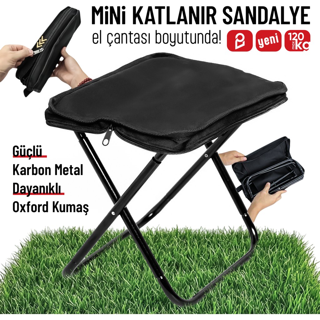 Enkado Ultra Hafif El Çantası Boyutunda Katlanır Kamp Sandalyesi Portatif Taşınabilir Piknik Sandalyesi Cep Taburesi Kamp Sandalyesi Fiyatı