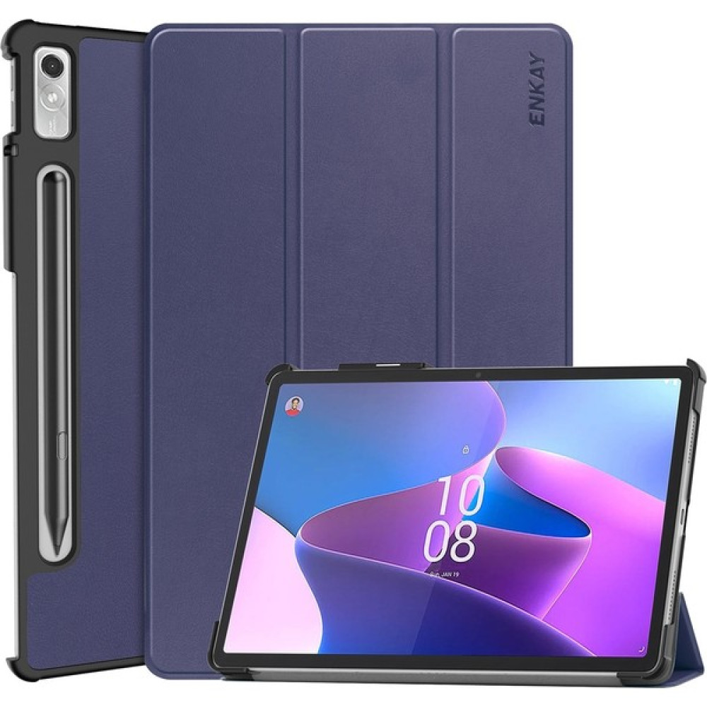 Enkay Lenovo Tab P11 Pro Gen 2 Lenovo Tab P11 Pro Gen2 11.2 Inch 2022 Için Deri Tablet Kılıfı - Koyu Mavi (Yurt Dışından) Tablet Kılıfı Fiyatı