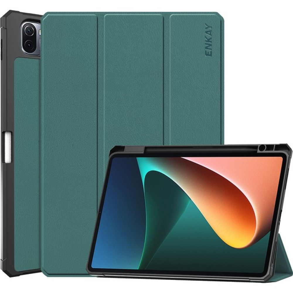 Enkay Xiaomi Mi Pad 5/5 Pro Enkay Pu Deri Standlı Kılıf Için (Yurt Dışından) - Koyu Yeşil Oto Boyaları Fiyatı