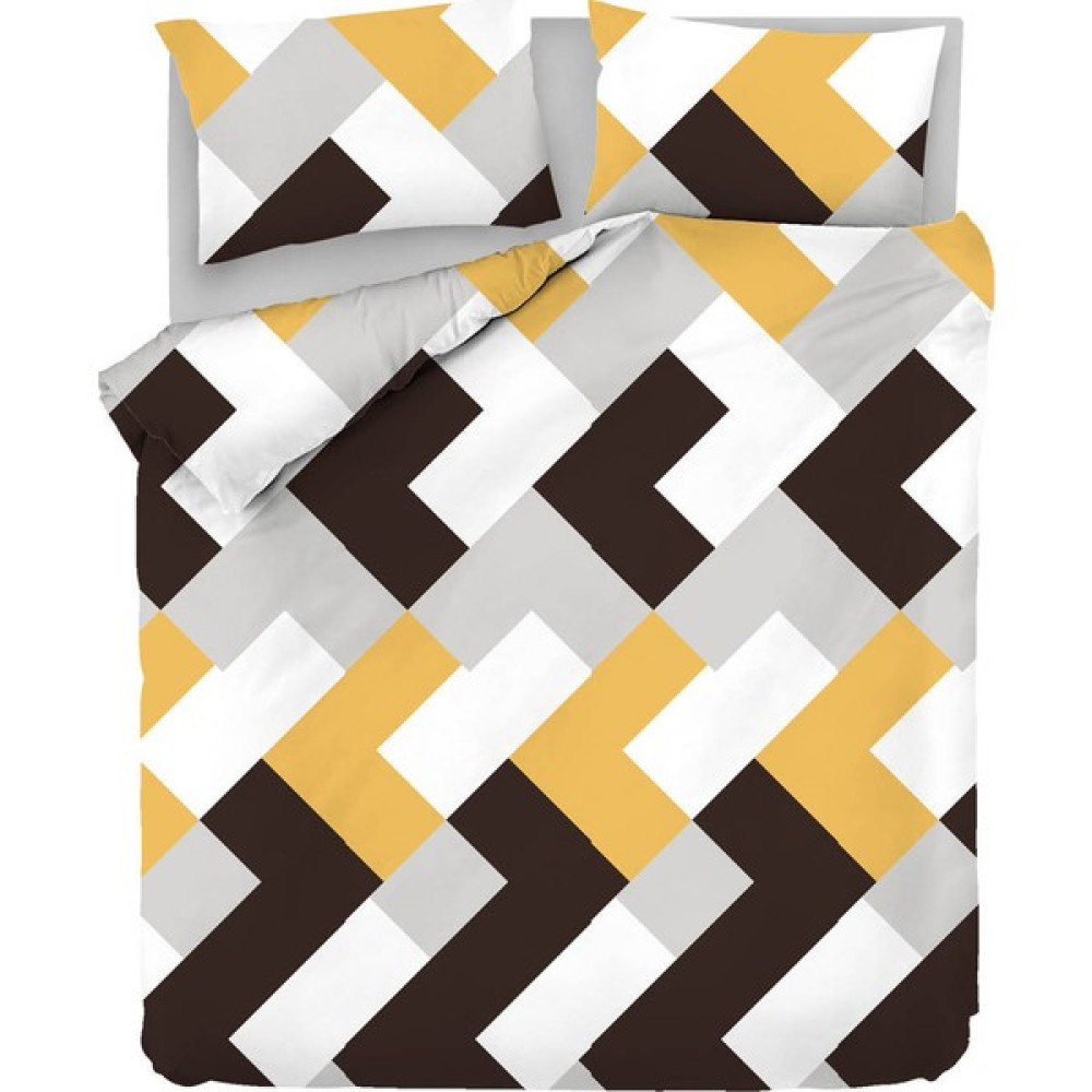 Enlora Home Ufki Sarı & Füme Doğal Pamuk Çift Kişilik Nevresim Takımı - Sarı - Füme - 200 x 220 cm Nevresim Takımı Fiyatı