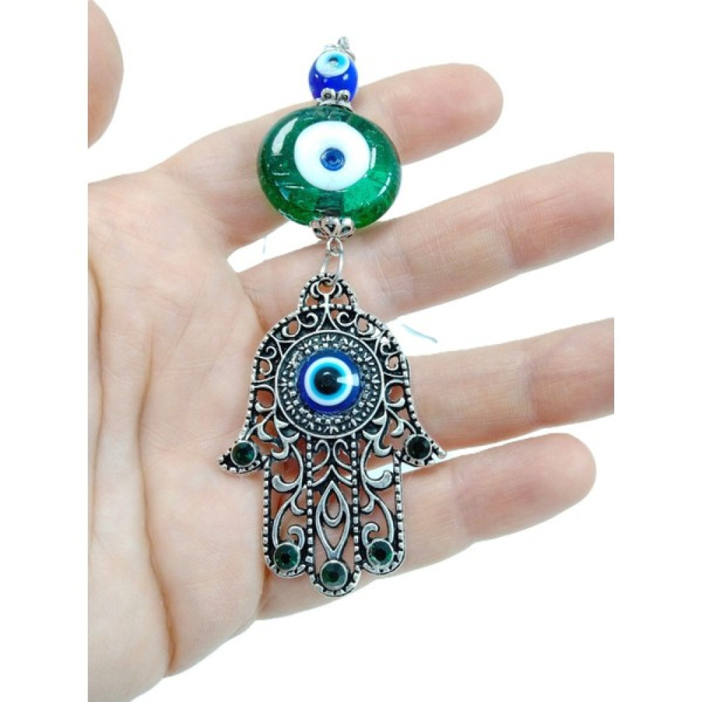 Ennea Art Yeşil Parlak Taşlı Fatma Ana Eli Nazar Boncuğu Araba Dikiz Ayna Süsü Hediyelik Aksesuar Oto Seyahat Ürünleri Fiyatı