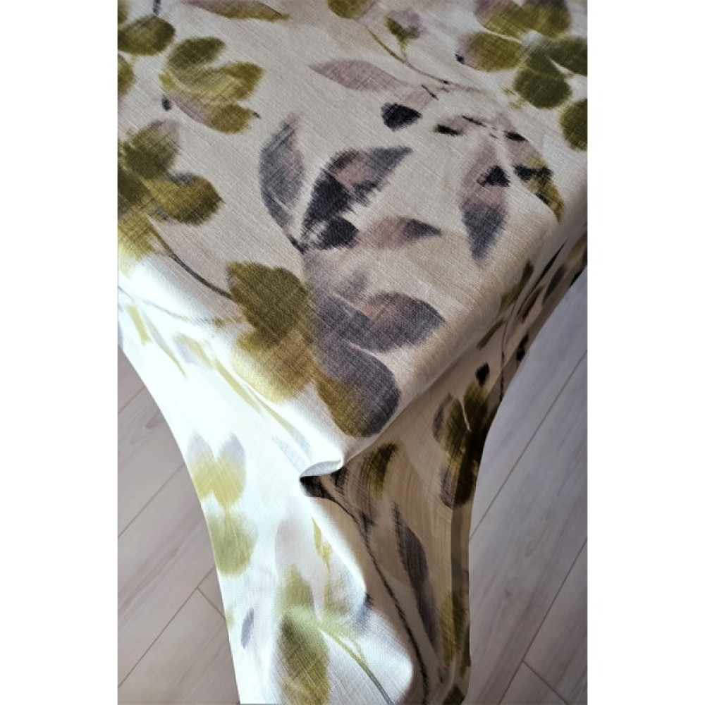 Eno Concept Ham Keten Premium Kalite Keten Pastel Yaprak Desenli Masa Örtüsü - 130 x 170 cm - Renkli Masa Örtüsü Fiyatı