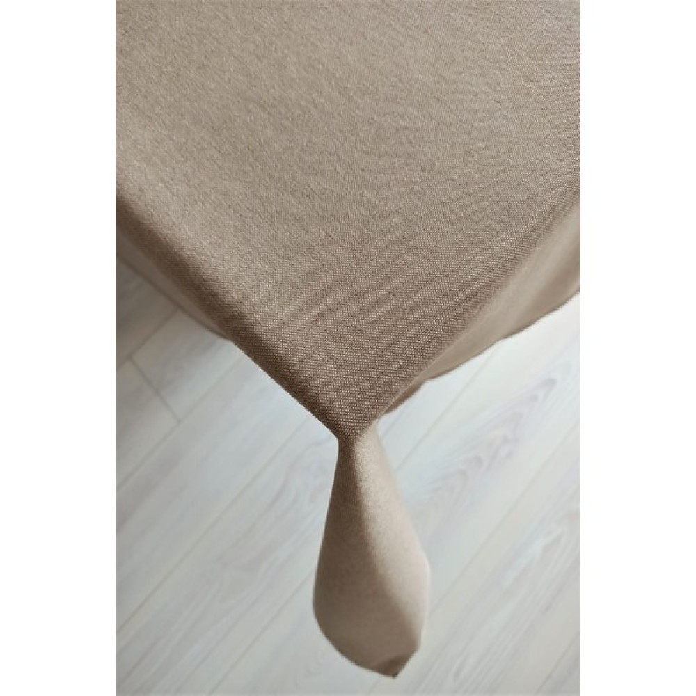 Eno Concept Keten Dokulu Premium Kalite Leke Tutmaz Koyu Bej Masa Örtüsü - 140 x 220 cm Masa Örtüsü Fiyatı