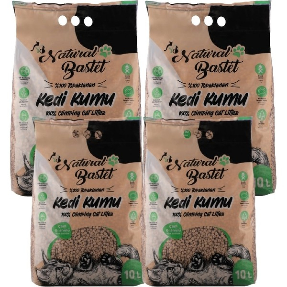 Enpatiks Natural Bastet 4 Adet Natural Bastet Kedi Kumu 10 Lt x 4 Evcil Hayvan Ürünleri Fiyatı