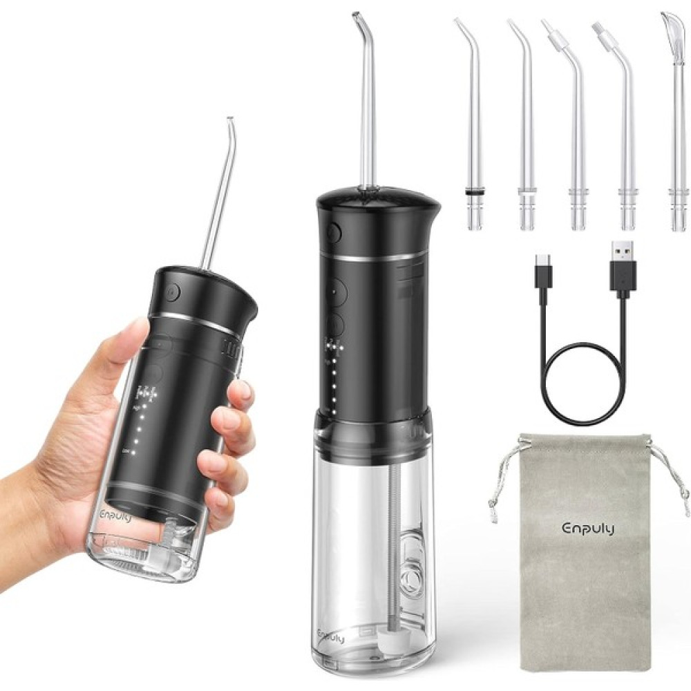 Enpuly Seyahat İçin Ağız Duşu, Küçük Ağız Duşu Test Kazananı, 200 ml Kablosuz Mini Ağız Duşu, 1 Seyahat Çantası ve 5 Başlık, 3 Mod ve 5 Ayarlanabil... Şarjlı Diş Fırçası ve Aksesuarları Fiyatı