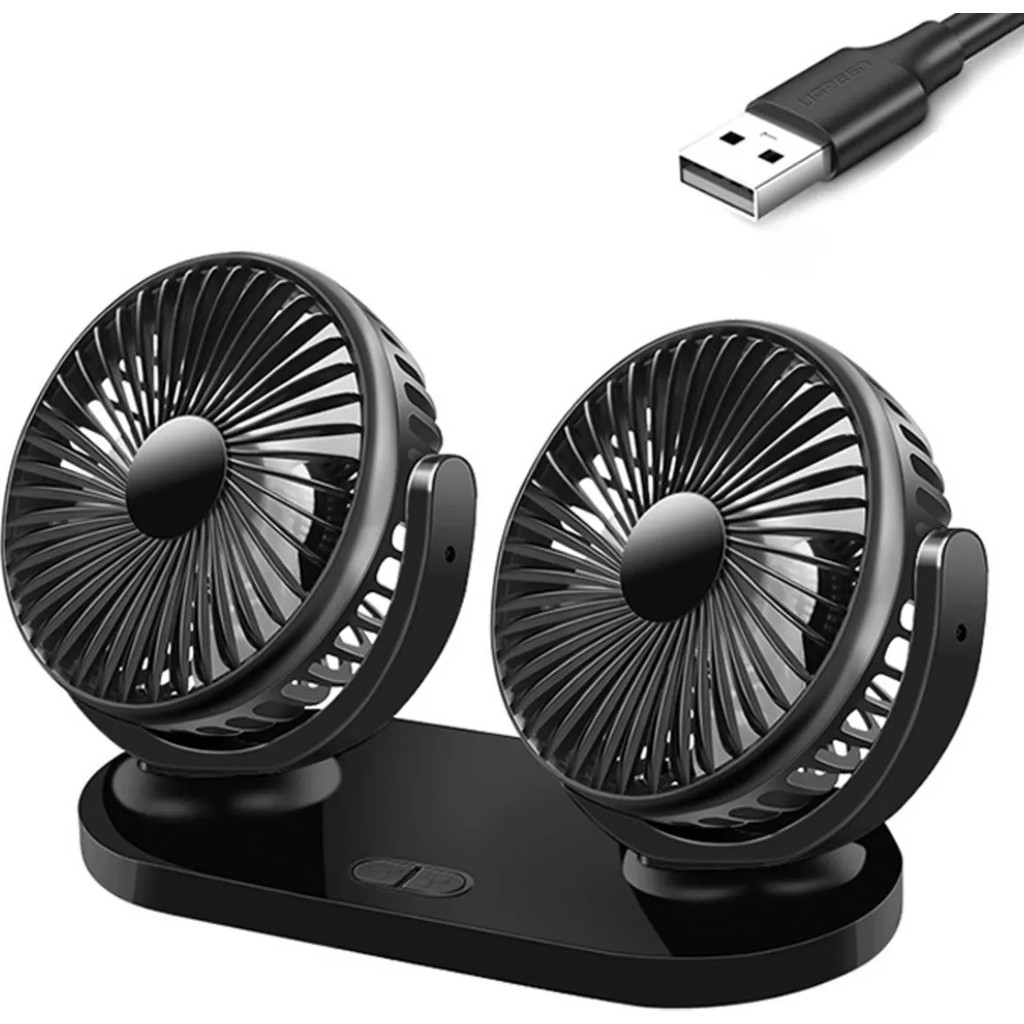 Enraco Çift Başlıklı Araç Fanı Oto Fan Vantilatör 12V/24V Siyah (Usb ile Çalışır) Diğer Fiyatı