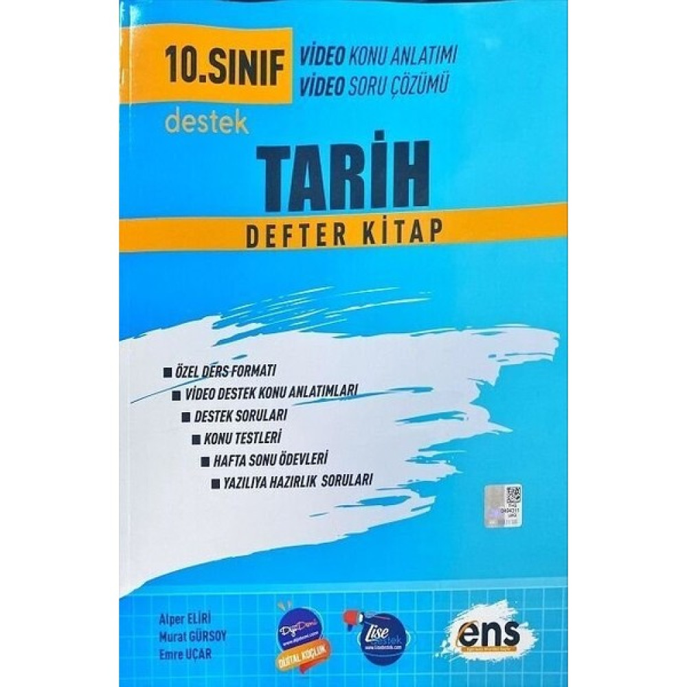 Ens Yayıncılık 10. Sınıf Tarih Destek Defterim 2023 Kaynak Kitapları Fiyatı