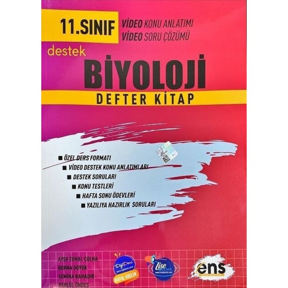 Ens Yayıncılık 11. Sınıf Biyoloji Destek Defterim 2023 Kaynak Kitapları Fiyatı