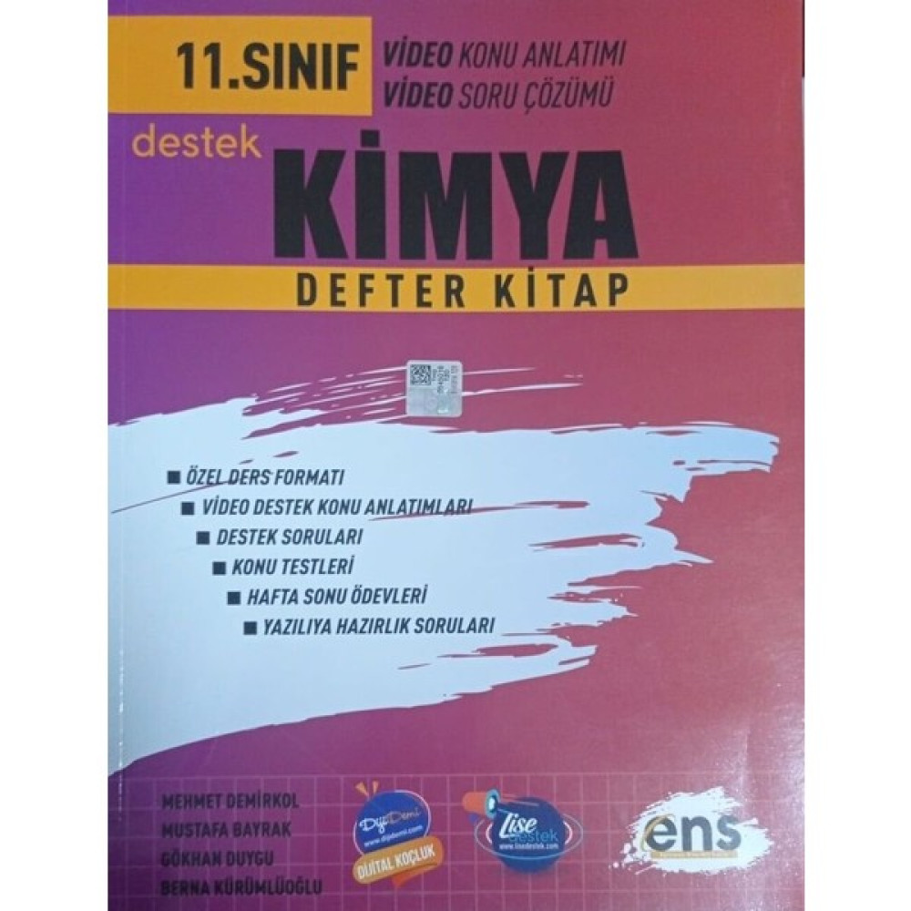 Ens Yayıncılık 11. Sınıf Kimya Destek Defterim Kaynak Kitapları Fiyatı