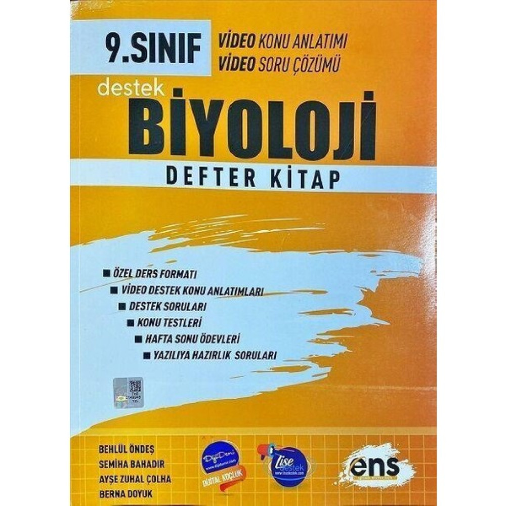 ENS Yayıncılık 9. Sınıf Biyoloji Destek Defterim Kaynak Kitapları Fiyatı