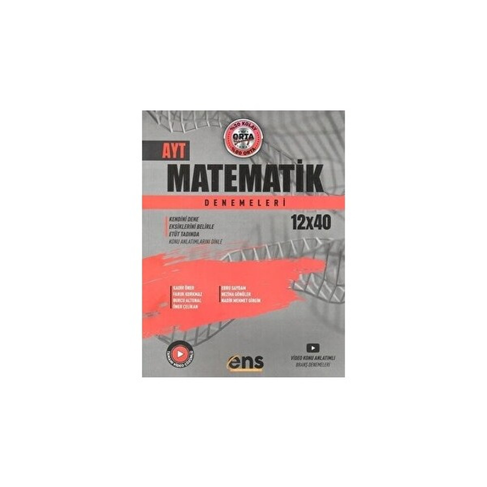 Ens Yayınları Yks Ayt Matematik 12 x 40 Denemeleri Ens Yayınları Temel Yeterlilik Testi (TYT) Fiyatı