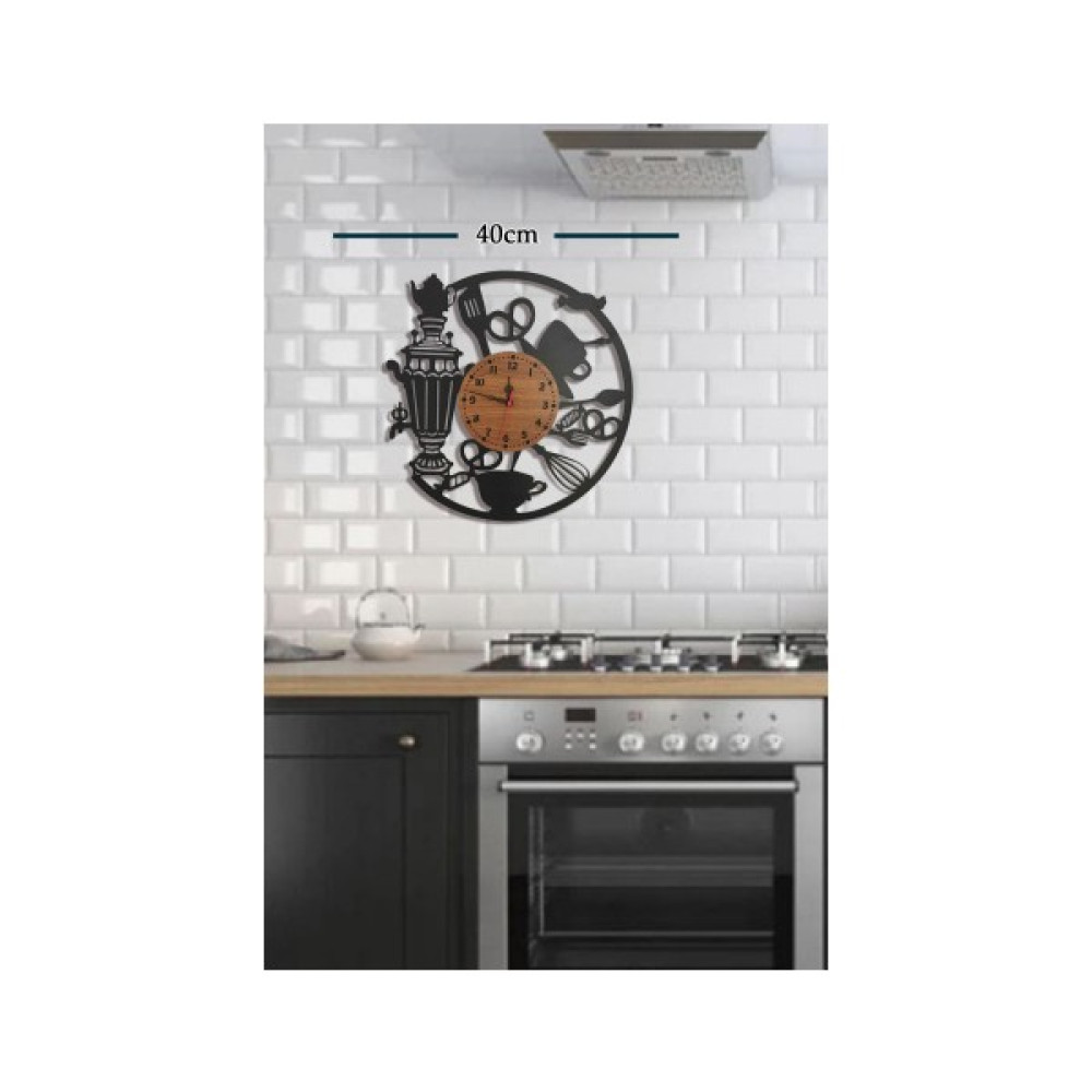Ensa Design Cafe Duvar Saati Semaver Mutfak Saati 40CM Dekoratif Saat Fiyatı