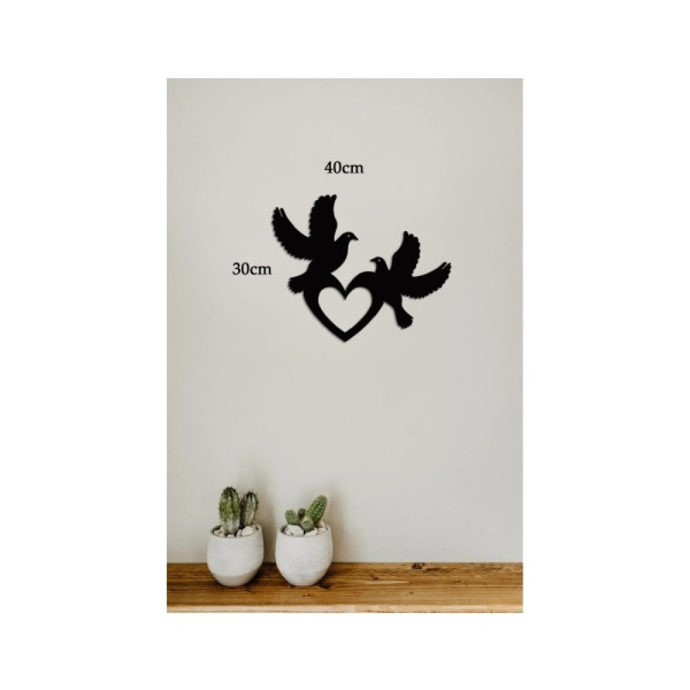 Ensa Design Kalpli Kuşlar Duvar Dekoru - Duvar Süsü - Salon Dekoru 40 x 30CM Ev & Dekorasyon Aksesuarları Fiyatı