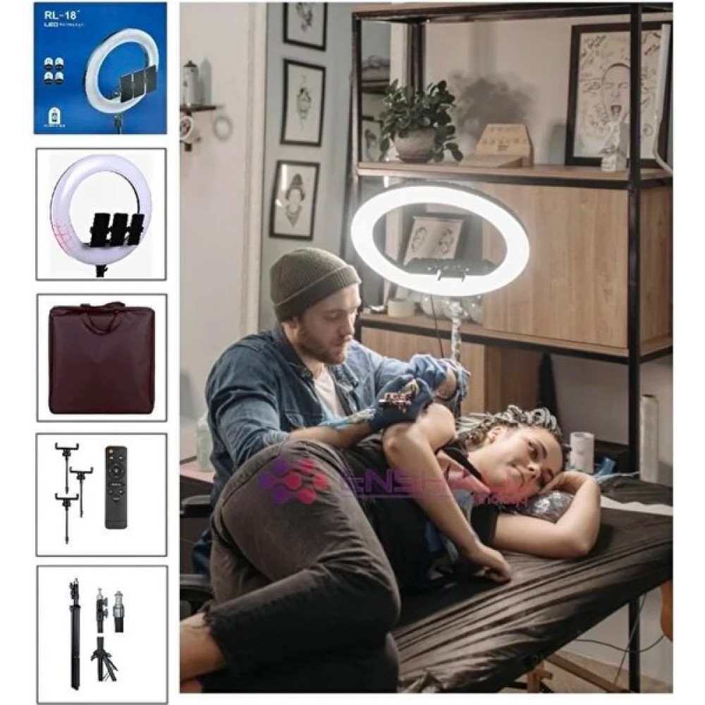 Enshall 18 İnç Ring Light 45 cm 55W 480 Ledli Çantalı ve Kumandalı Profesyonel Çekim Işığı Tripodlar Fiyatı