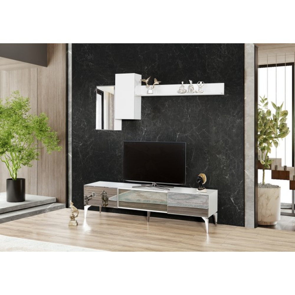 Ensi Home Şömineli Tv Ünitesi Beyaz Tv Ünitesi / Sehpası Fiyatı