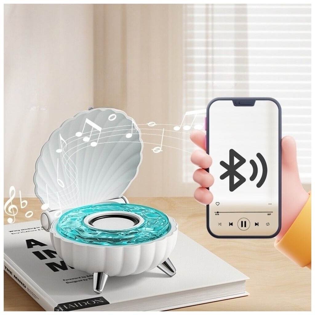 Ensiga Renkli Kabuk Mini Bluetooth Hoparlör Beyaz Renkli Taşınabilir Ses Sistemi Şık Tasarım - Renk Bluetooth Hoparlör Fiyatı