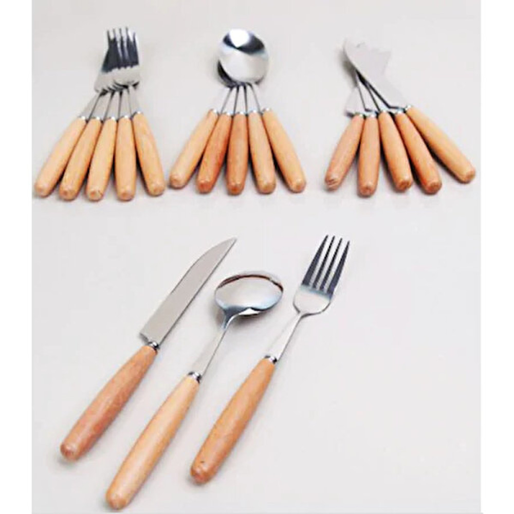 Entarzlife 18 Adet Bambu Saplı (Tatlı Çatal,kaşık,bıçak Seti) Küçük Boy - Ahşap Çatal / Kaşık / Bıçak Takımları Fiyatı