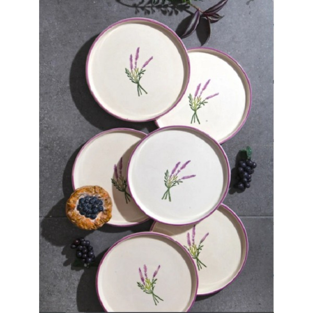 Entarzlife 6'lı Özel Tasarım Handmade 20CM Stackable Lavanta Pasta Tabak Seti Mutfak Gereçleri Fiyatı