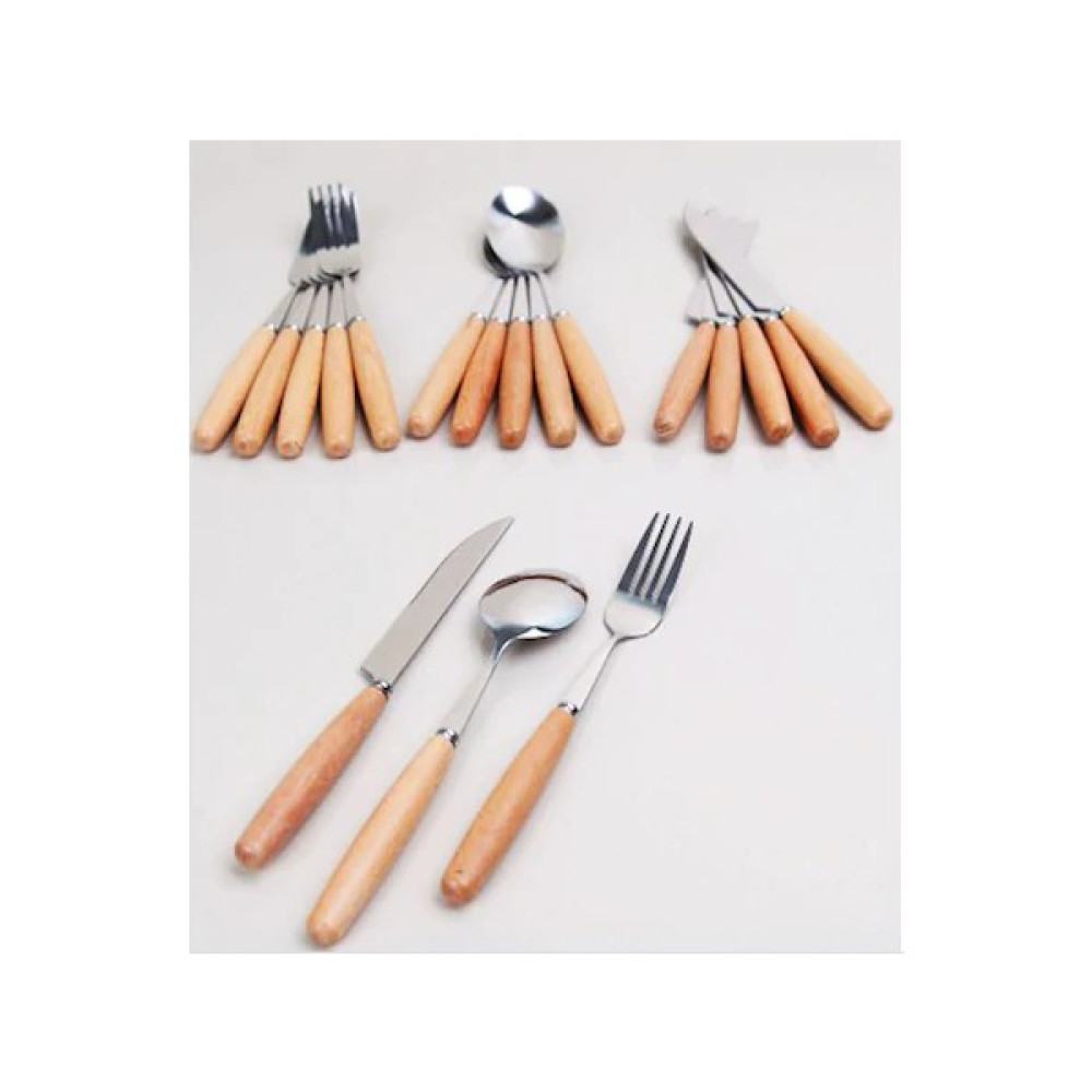 Entarzlife Bambu Saplı ( Yemek Çatalı Yemek Kaşığı Yemek Bıçağı ) Seti 18 Çatal / Kaşık / Bıçak Takımları Fiyatı