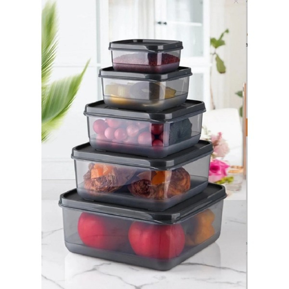 Entarzlife Ruby 5'li Saklama Kabı Seti Kare Erzak Gıda Saklama Kabı Seti 0.25-0.5-1.0-1.7-2.5 Litre Saklama Kapları Fiyatı