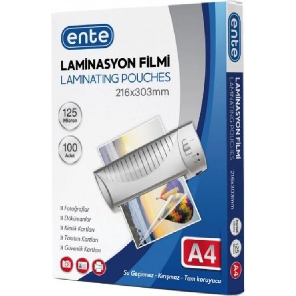 Ente Laminasyon Filmi A4 (216X303MM) 100 Lü Laminasyon Sistemi Fiyatı